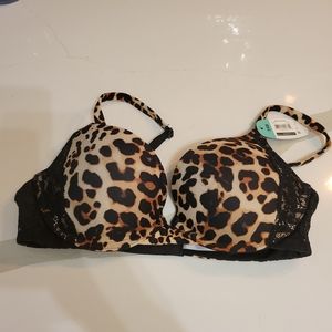 Secret treasures bra 34b new with tags animal print and black lace